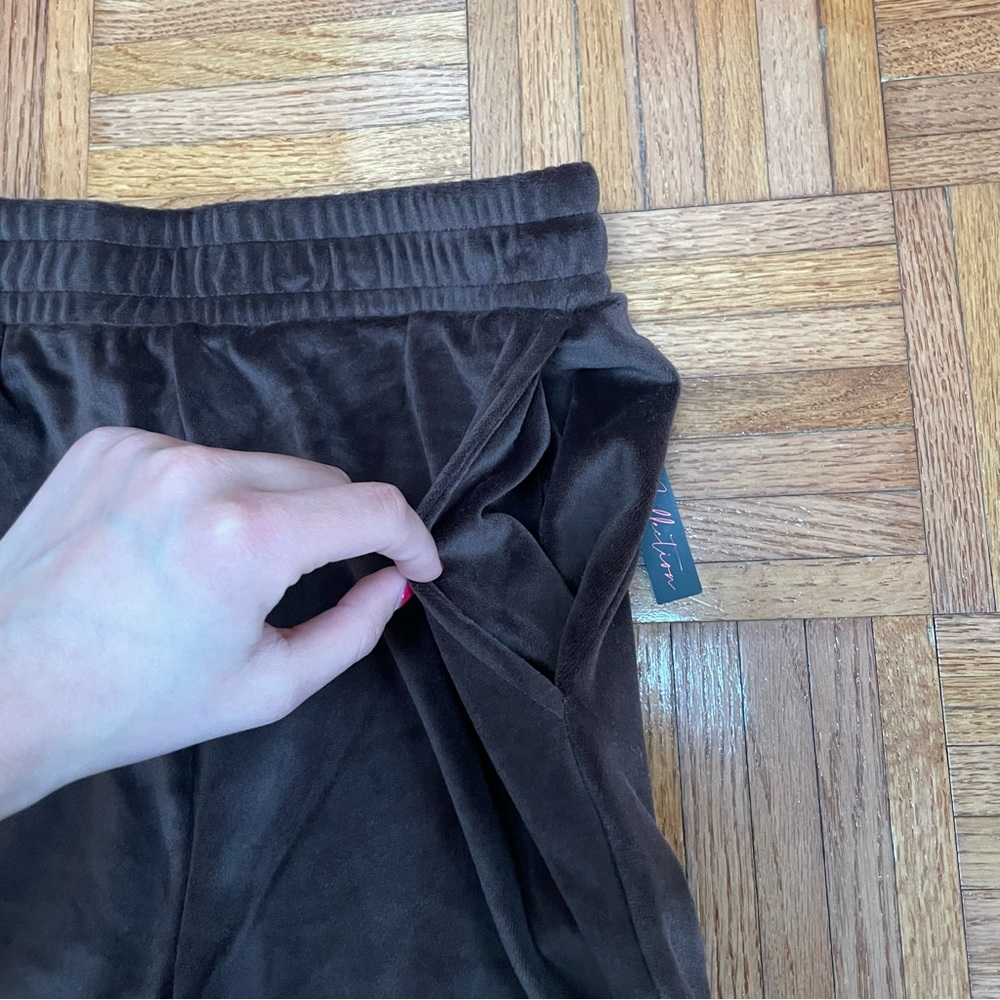 SOLD Brown Soft Velour Pants - Picture 3 of 5